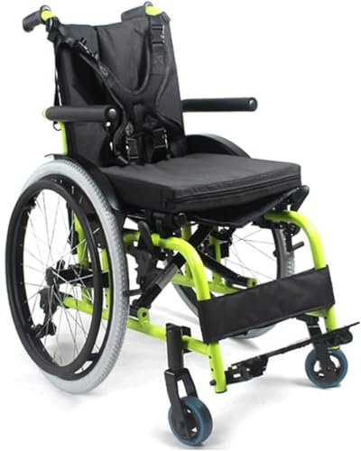 QJWM Fauteuils roulants de Transport Fauteuil Roulant pour Enfants, Fauteuil Roulant léger, réglable en 3 Positions, Pliable manuellement avec Ceinture de sécurité et Coussin d'assise épais A