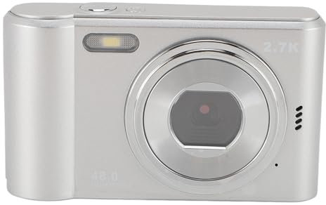 Digitalkamera, 48 MP 2,7 K Kompaktkamera, HD 2,4 Zoll Farbbildschirm, 8-facher Digitalzoom, Tragbare Videokamera mit Handschlaufe für Erwachsene, Anfänger, Reisen