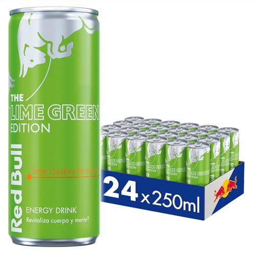 Red Bull bebida Energética Curuba y Flore de Sauce, Lime Green Edition, 24x250 ml