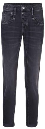 Herrlicher Damen Jeans Shyra 5318 D9648 Cropped Jogg Denim Boyfriend Jeanshose Hohe Leibhöhe (DE/NL/SE/PL, Numerisch, 26, Regular, Regular, Deep Black)