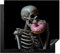 KitchenYeah© Herdabdeckplatte 60x52 cm Einteilig Induktionsmatte Küche Abdeckung Ceranfeld Herd Abdeckplatte Deko Vinyl Matte Aufrollbar Skelett - Donut - Essen - Totenkopf - Rosa