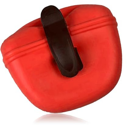 Bojueshaw Silicone Dog Treat Pouch,Portable Dog Treat Bags,Puppy Training Food Holder,Dog Food Container with Waist Clip for Outdoor Use(Red)