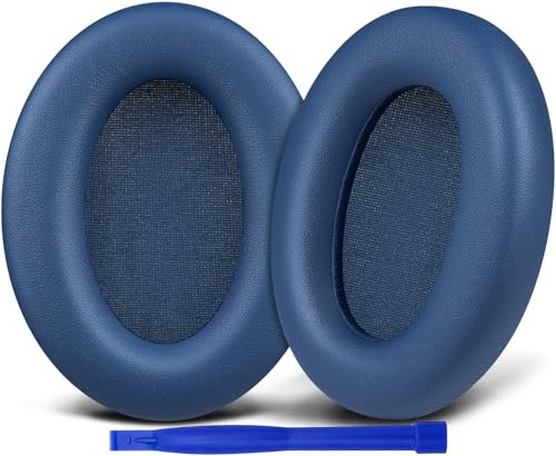SOULWIT Professional Replacement Ear Pads for Edifier WH700NB, WH700NB Pro Wireless ANC Over-Ear Headphones, Earpads Cushions with Soft Protein Leather, High-Density Noise Isolation Foam - Navy Blue