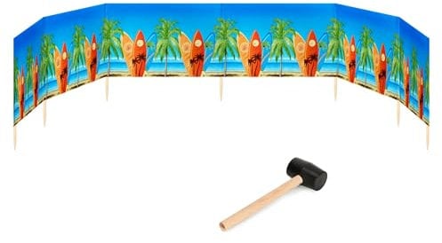Garronda Strand Windschutz Sichtschutz 8m lang Plus Gummihammer GAEX001 (Surfbretter, 8m)
