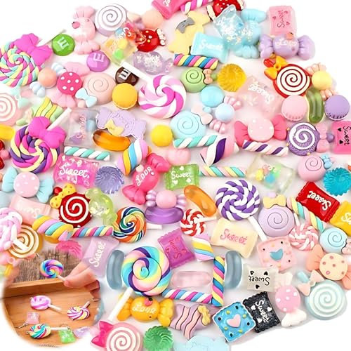 Innovess DIY Charms Candy Set 30Pcs, Simulate Candy Resin Charms Set for Decorating Mobile Phone, DIY Scrapbooking Crafts