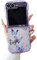 Emlivi Custodia per Samsung Galaxy Z Flip 4, Ultra Sottile Glitter Farfalla Custodia Trasparente Curly Wave Frame Case Case Morbida TPU Cover Antiurto Custodia per Donne Ragazze Viola