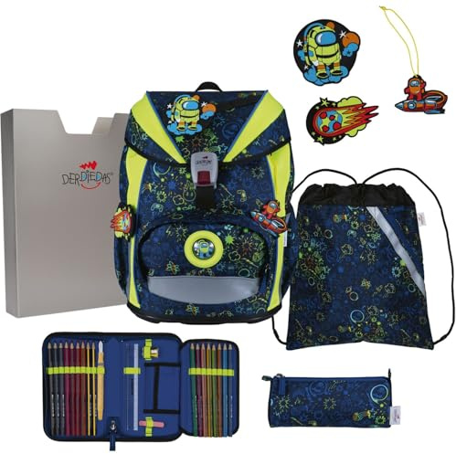 derdiedas Schulranzen Set 5-TLG. ErgoFlex Light Neon Crazy