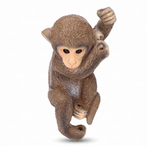 Bewinner Hängende Affenfigur, Baby-Schimpanse, Kletterbaum, Harzskulptur, Exquisite Handwerkskunst, Vielseitige Dekoration, 1 Affen-Ornament für den Innen- und Außenbereich