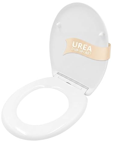 Scarmaxx WC Sitz mit Absenkautomatik, Klodeckel aus Duroplast und Einfacher Montage, Leicht Zu Reinigende Toilettendeckel Mit Absenkautomatik, Toilettensitz Oval Form Weiß
