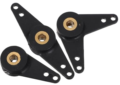 TOYANDONA 3pcs Nylon Copper Rc Boat Rudder Arm Set for Model Linkage | Black Finish, L-shape and Straight Pieces, Quick Installation for Upgrade Use and Competition Setups