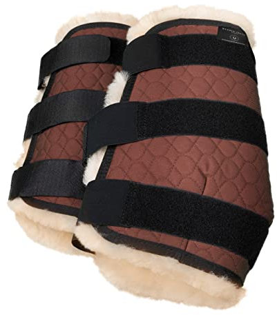 Werner Christ Lammfell-Gamaschen Vorne optimaler Schutz Ihres Pferdes aus echtem Schaffell, erhältlich paarweise, mit Klettverschluss, in braun, Größe: Warmblut