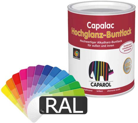 Caparol Capalac Seidenmatt Buntlack 750ml RAL 9005 Tiefschwarz