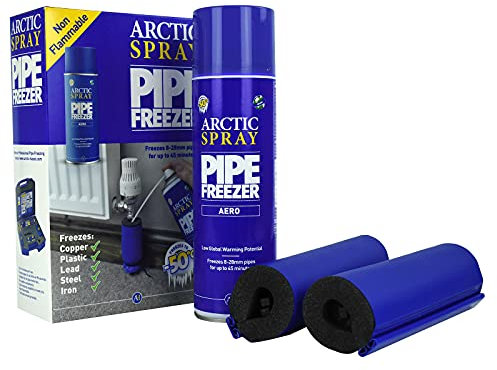 Arctic Hayes ZEK2 Aero Disposable Pipe Freeze Kit with 2 Freezing Jackets for Plumbing Installation, Repair & Maintenance. Freezes Plastic & Metal Pipes (8-28mm Diameter), Blue