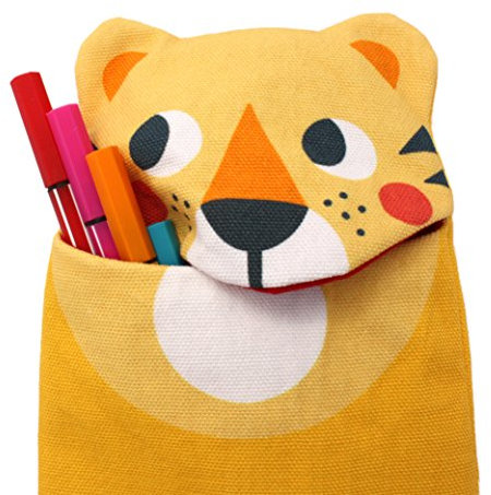 Julica Design Federmäppchen lustig | gefäßiges Mäppchen für Jungs & Mädchen | ideal für Vorschule (Tiger)