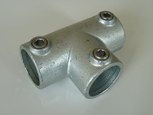 B&T Metall Rohrverbinder T-Stück lang T104 Ø 33,7 mm (1) Temperguss thermisch vollbadverzinkt inkl. Stellschrauben