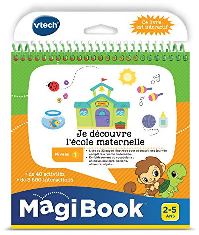 VTech - MagiBook, Livre Éducatif Enfant Niveau 1 Je découvre l'École Maternelle, Pages Illustrées et Interactives, Cadeau Fille et Garçon de 2 Ans à 5 Ans - Contenu en Français