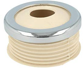 HDmirrorR STEDO -ST100138- Euro WC-Spülrohrverbinder Ø 55 mm für Druckspülrohr weiß, mit Rosette