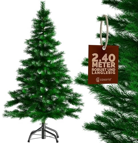 CASARIA® Weihnachtsbaum künstlich 240cm dichte Spitzen schneller Aufbau Metallständer naturgetreu schwer entflammbar grün Tannenbaum Deko Christmas