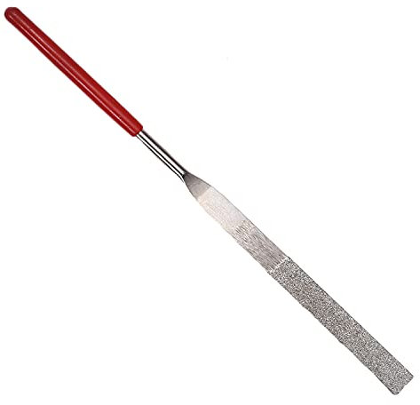 Utoolmart - Lima piatta per aghi diamantati, lunghezza totale 160 mm, con manico in plastica monocromatica a doppia venatura, in lega di acciaio, per affilatura, foro interno, 10 pezzi