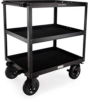 PROAIM Bowado 36 Video Production Camera Cart, Payload 200kg/440lb | Heavy-Duty Aluminum Truck DIT/Sound/Lighting Storage Cart| 3-Shelf Equipment Trolley for Photographers & Videomakers (CT-BWDO-36)