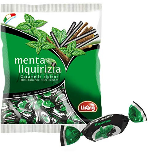 CARAMELLE RIPIENE LIKING MENTA LIQUIRIZIA BUSTA DA 1 KG SFUSE CUORE LIQUIRIZIA