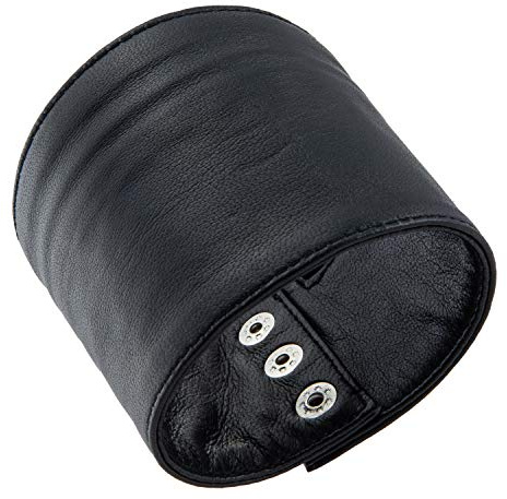 The Black Rose Armband mit Fach, als Geldbörse für das Handgelenk, Größe XXL, Festival Accessoire aus Nappaleder, Schwarz, praktischer Stauraum für Geld, Fahrkarten, UVM.