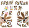 Lustige Oster-Deko als Fensterbilder zum Ausschneiden für Ostern DIY. Viele Osterhasen, Ostereier Beidseitig bedruckt