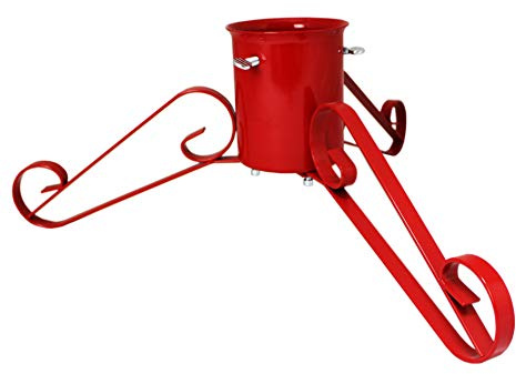 Cabina di Natale rosso albero in ferro battuto stand 10,5 cm in scatola