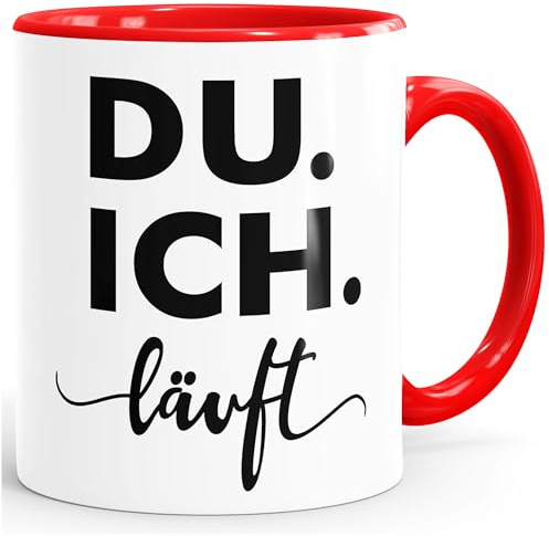 SpecialMe® Kaffee-Tasse Ich Du läuft Liebeserklärung Liebe Geschenk für Partner Liebesprüche Inner-rot Keramik-Tasse