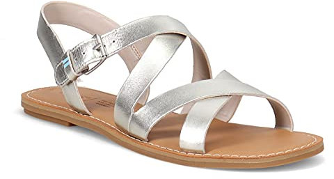 TOMS Womens Sicily Flip Flops Sandals Metallic 4 UK