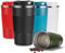 YINJAM Travel Mug Reusable Insulated Coffee Cups Vacuum Insulation Smoothie Cup Stainless Steel Thermal Tumbler with Lids for Hot Cold Drinks (Black, 380ml)