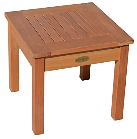 H4L Gartentisch Teak-Look 40 x 40 cm Holztisch Beistelltisch Eukalyptus FSC Balkontisch