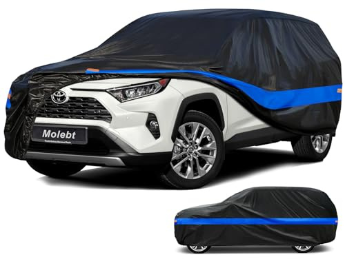 Molebt SUV Car Cover Waterproof All Weather for Automobiles, Universal Fit Hyundai Santa Fe/Tucson, Jeep Cherokee, Toyota 4Runner/RAV4, Volkswagen Tiguan,Ford Edge, Nissan Murano, Mazda CX-5 etc.
