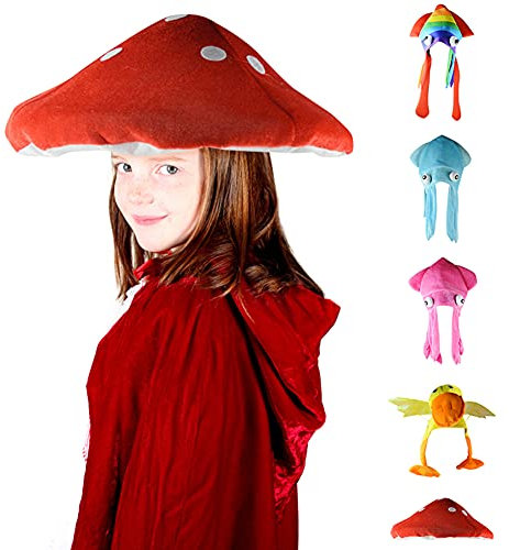 Plüsch Oktopus Mütze Meer Tier Hut Halloween Partyhut, Kawaii Lustige Hüte TiermüTze Octopus Hut Pilzhut Cosplay Mütze Kopfbedeckungen Halloween Cosplay Party Kostüm Karneval Themenparty Mottoparty