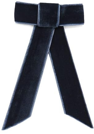 Confezione da 2 fermagli per capelli vintage con grande fiocco in velluto, accessori per donne e ragazze, elastici lunghi, accessori per capelli femminili (blu)
