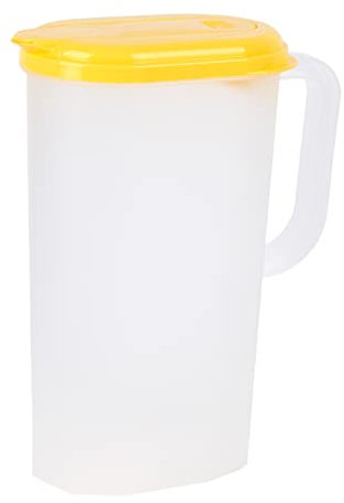 Cofan Jarra de Agua | Capacidad de 2 litros | Con Tapa en Color Verde, Amarillo o Naranja | Pack 6 Unidades (Amarillo)