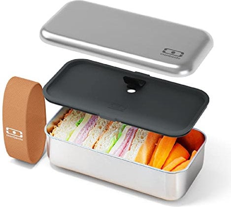 monbento - Metall Brotdose MB Sense Canyon - Edelstahl Lunchbox mit Luftdichtem Deckel - Perfekt für Büro/Meal Prep/Schule - BPA Frei - Ofen/Mikrowellen/Gefrier/Spülmaschinenfest - Grau…