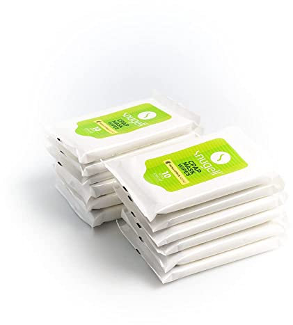 Snugell Citrus Scented Travel CPAP Mask Wipes – 12 Packs 10 Sheets Each – 100% Soft Cotton – Skin-Safe with Aloe Vera – Lint and Alcohol Free– Perfect for Quick and Efficient Cleaning of CPAP Masks