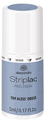 alessandro Striplac Peel or Soak ALESS‘ IN WONDERLAND - ALESS' DRESS -VEGAN- LED-Nagellack in blau - Für perfekte Nägel in 15 Minuten, 5ml