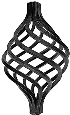GAL - INDUSTRIAL Zierkorb Zirbel 190 x 120mm | Schnörkel aus Vierkantstab 18 mm | Schmiedeeisen Zwirbel, Korbzwirbel für Zäune Tore (1 Stück)