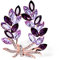 Purple Crystal Bauhinia Brooch Rhinestones Flower Brooches For Women Plant Lapel Pin Suit Dress Scarf Accessories Wedding Gift Jewelry
