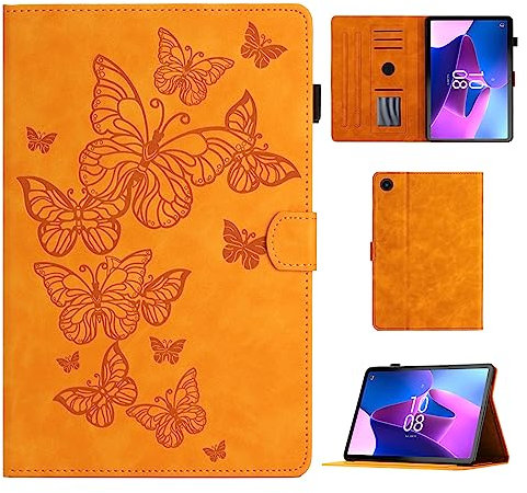 CASAFUNY Funda para Lenovo Tab M10 Plus 3rd Gen 10.6 Pulgadas Tableta TB-125F/TB-128F, Case Carcasa con Auto-Sueño/Estela para Lenovo Tab M10 Plus 3ª Generación, Orange