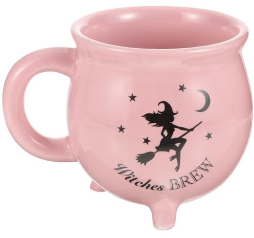 Angoily Taza De Caldero, Tazas De Café De Bruja, Taza De Cerámica De Bruja De Halloween Decoración Para Dormitorio De Oficina En Casa, Capacidad 450ml