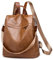 CHARMORE Damen Rucksack Wasserdichte PU Leder Schultaschen Anti-Diebstahl Tagesrucksack Schultertaschen