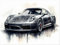 Generisch Auto Poster - Porsche 911 Carrera Sportwagen Kunstdruck Illustration Wandbild P248N (60x80 cm)
