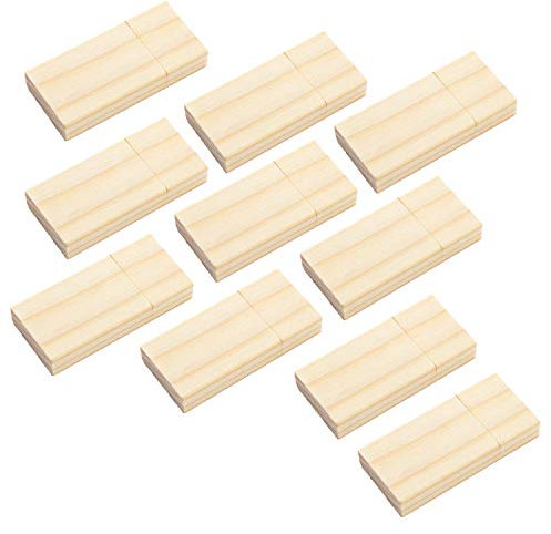 Memoria USB de 8 GB de madera (10 unidades, 8 GB JBOS USB Stick 8 GB Llave USB Copia de seguridad y uso compartido de vídeos, imágenes y documentos para clientes, suministros de oficina, etc. (Arce)