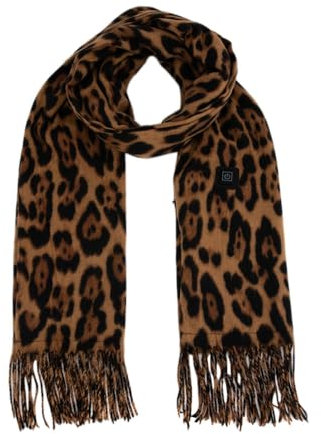 TopHomer Elektrischer beheizter Schal, Heizschal, USB-Aufladung, beheizte Schals, lange Halstücher, großes Gitter für den Winter, warmer elektrischer beheizter Schal, braun, 200*33cm