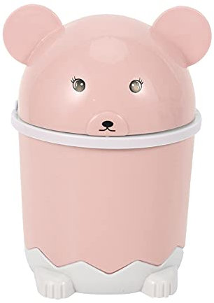 CENMEN bureau poubelle de bureau avec couvercle, panier en papier rose