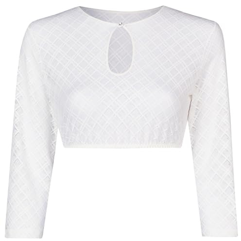 Nina von C. Spitzen Dirndlbluse Naomi Lochausschnitt 48471328 | Weiß (DE/NL/SE/PL, Numerisch, 44, Regular, Regular, Weiß)