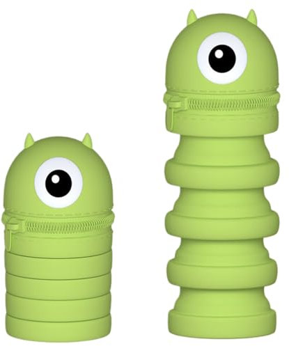 simyron Pencil Case 2 in 1 Soft Silicone, Silicone Pencil Case, Cartoon Pencil Case in Soft Silicone, Zipper Retractable Pen Holder, 2-in-1 Design Silicone Pencil Holder, School Pencil Case